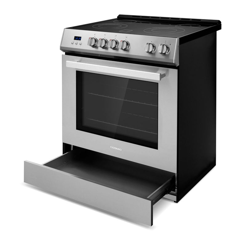 Cosmo 30-Inch High End Style Electric Range with 4 Burners and 5.0 Cu Ft. Convection Oven in Stainless Steel (COS-ERD304K)