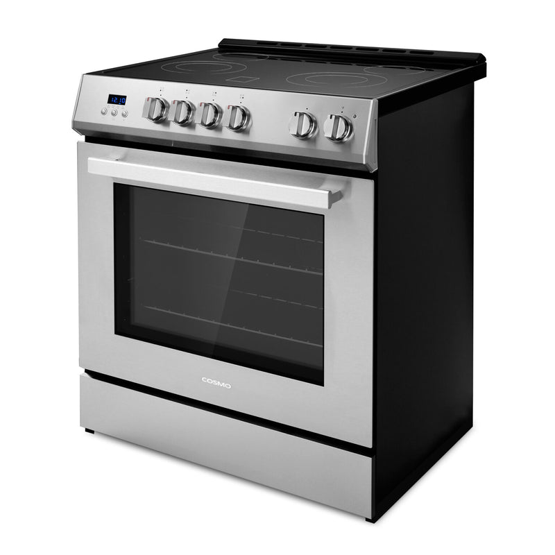 Cosmo 30-Inch High End Style Electric Range with 4 Burners and 5.0 Cu Ft. Convection Oven in Stainless Steel (COS-ERD304K)