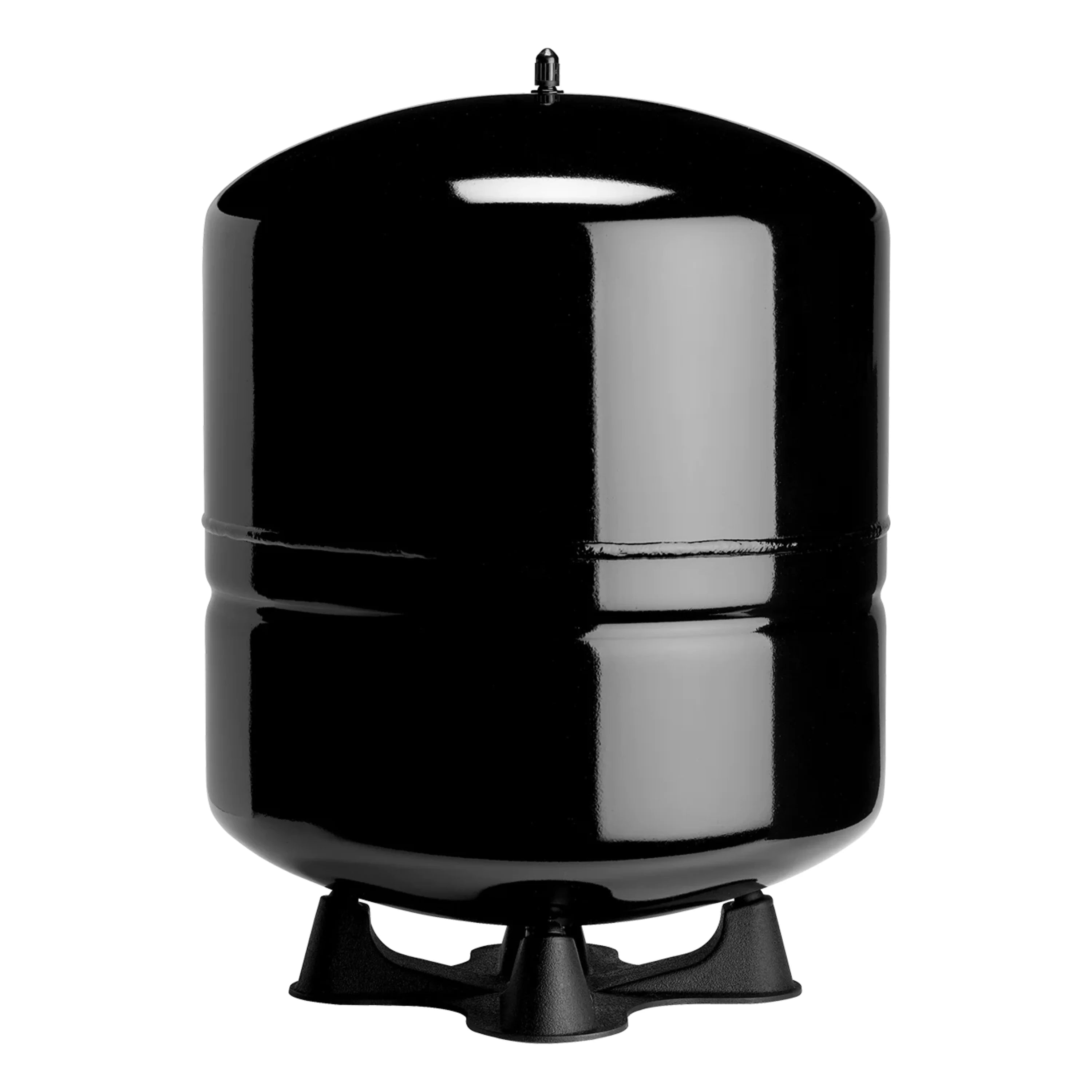 Everpure 3-gallon accumulator tank, black metal vessel with top valve and base feet