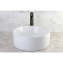 Kingston Brass Fauceture Park 15-3/4" Ceramic Round Vessel Sink, White (EV3103)