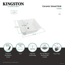 Kingston Brass Fauceture Forte 19-1/2" Ceramic Rectangular Vessel Sink, White (EV4049)