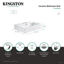 Kingston Brass Century 23-5/8" Ceramic Rectangular Semi-Recessed Vessel Sink (4" Centers), White (EV4318W34)