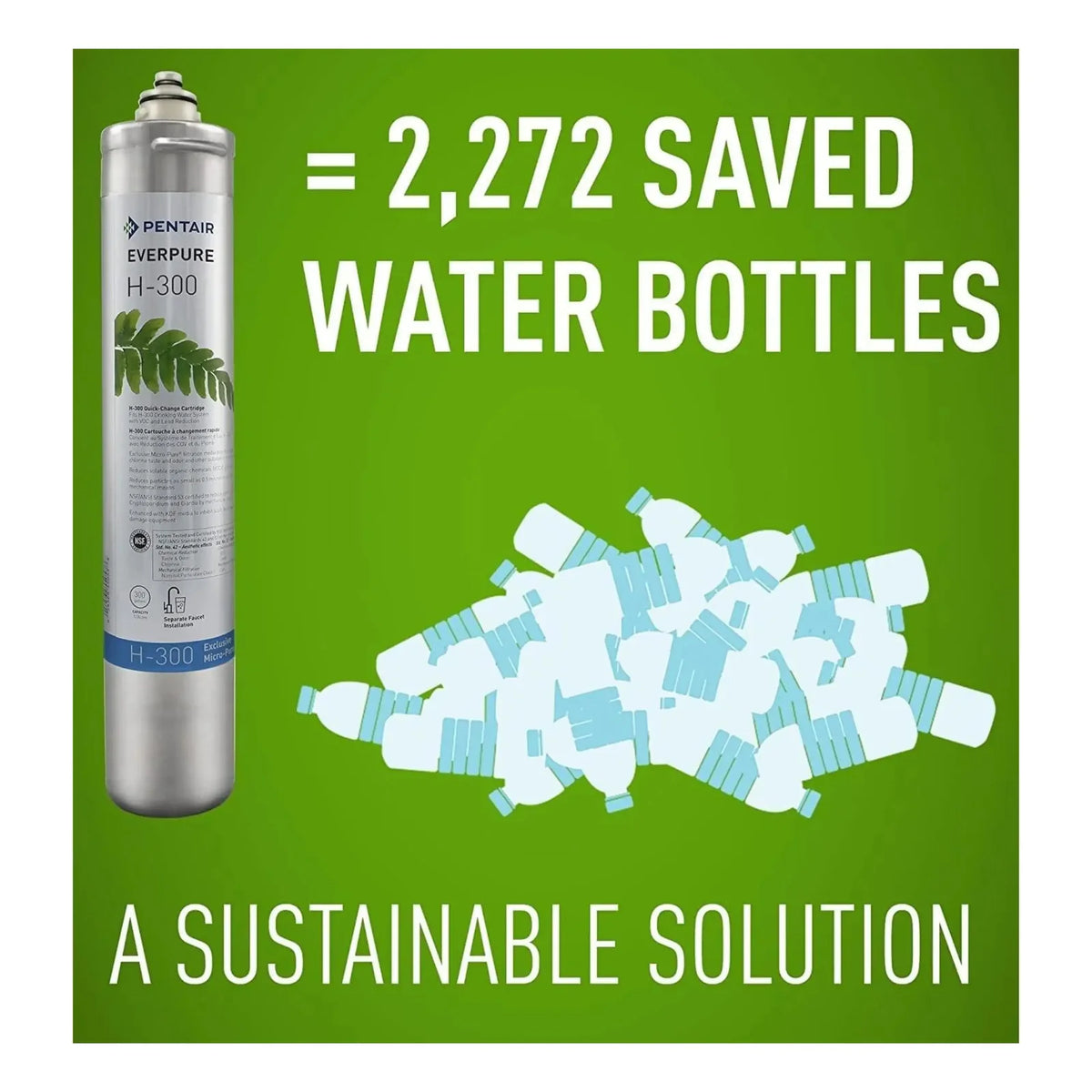 Everpure H-300 replacement cartridge sustainable solution water bottles promo graphic