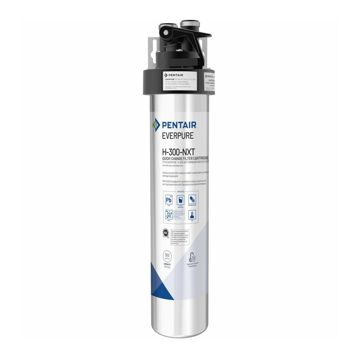 Everpure H-300-NXT drinking water filter cartridge with black cap and label