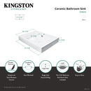 Kingston Brass Mission 23-5/8" Ceramic Rectangular Semi-Recessed Vessel Sink, White (EV9620)