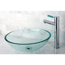 Kingston Brass Fauceture Templeton 16-1/2" Tempered Glass Round Vessel Sink, Crystal Clear (EVSPCC1)