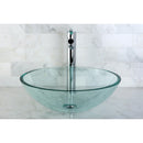 Kingston Brass Fauceture Templeton 16-1/2" Tempered Glass Round Vessel Sink, Crystal Clear (EVSPCC1)