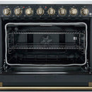 Forno Paolo 36-Inch Freestanding Electric Range with 5.44 Cu.Ft True Convection Oven in Black (FFSEL6011-36BLK)