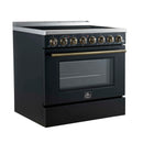 Forno Paolo 36-Inch Freestanding Electric Range with 5.44 Cu.Ft True Convection Oven in Black (FFSEL6011-36BLK)