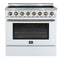 Forno Paolo 36-Inch Freestanding Electric Range with 5.44 Cu.Ft True Convection Oven in White (FFSEL6011-36WHT)