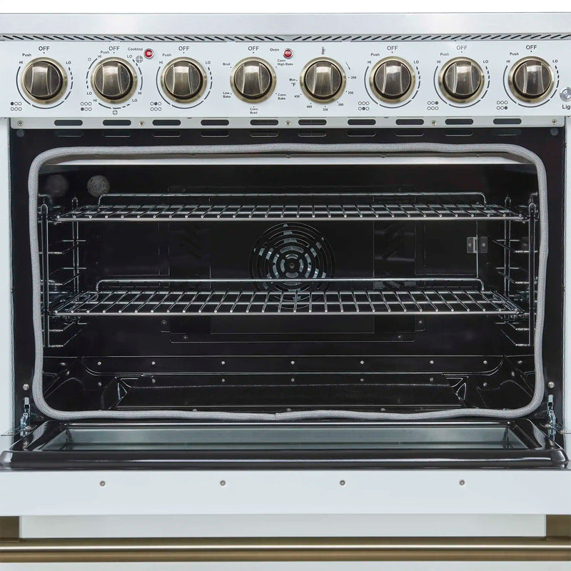 Forno Paolo 36-Inch Freestanding Electric Range with 5.44 Cu.Ft True Convection Oven in White (FFSEL6011-36WHT)