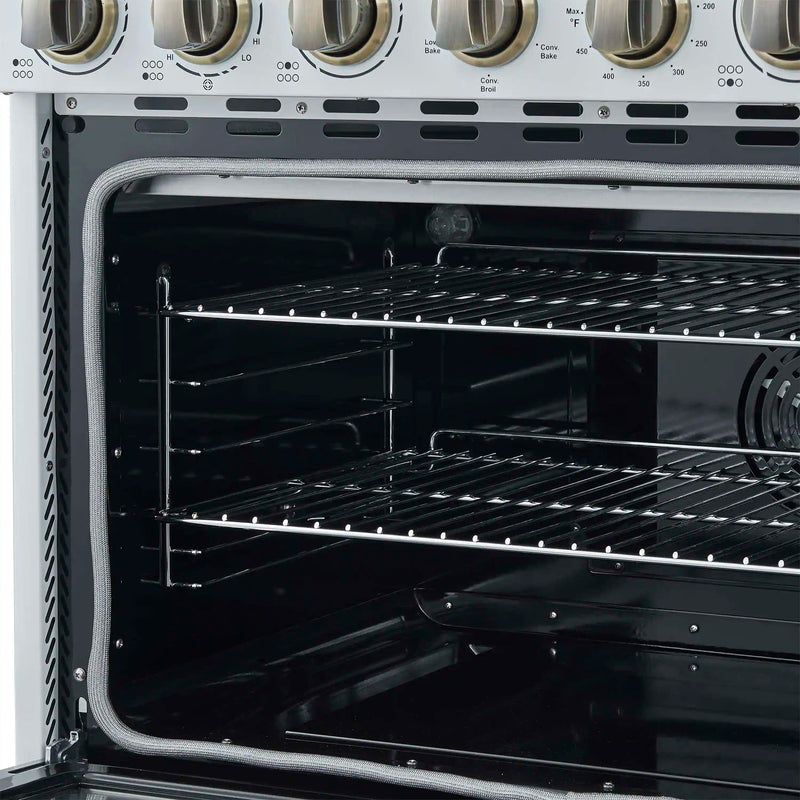 Forno Paolo 36-Inch Freestanding Electric Range with 5.44 Cu.Ft True Convection Oven in White (FFSEL6011-36WHT)