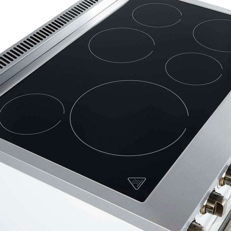 Forno Paolo 36-Inch Freestanding Electric Range with 5.44 Cu.Ft True Convection Oven in White (FFSEL6011-36WHT)