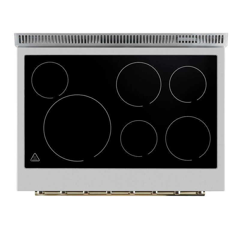 Forno Paolo 36-Inch Freestanding Electric Range with 5.44 Cu.Ft True Convection Oven in White (FFSEL6011-36WHT)