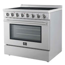 Forno Paolo 36-Inch Freestanding Electric Range with 5.44 Cu.Ft True Convection Oven in Stainless Steel (FFSEL6011-36)