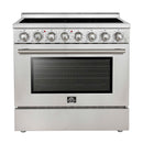Forno Paolo 36-Inch Freestanding Electric Range with 5.44 Cu.Ft True Convection Oven in Stainless Steel (FFSEL6011-36)