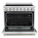Forno Paolo 36-Inch Freestanding Electric Range with 5.44 Cu.Ft True Convection Oven in Stainless Steel (FFSEL6011-36)