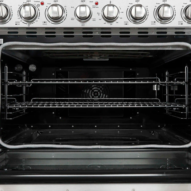 Forno Paolo 36-Inch Freestanding Electric Range with 5.44 Cu.Ft True Convection Oven in Stainless Steel (FFSEL6011-36)