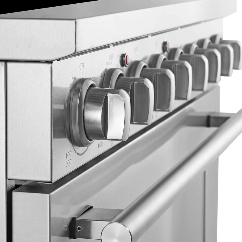 Forno Paolo 36-Inch Freestanding Electric Range with 5.44 Cu.Ft True Convection Oven in Stainless Steel (FFSEL6011-36)