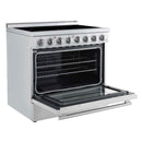 Forno 5-Piece Appliance Package - 36-Inch Electric Range, Wall Mount Range Hood, 60-Inch Refrigerator, Dishwasher, and 30-Inch Microwave Drawer in Stainless Steel