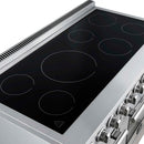 Forno 5-Piece Appliance Package - 48-Inch Electric Range, Wall Mount Range Hood, 36-Inch Refrigerator, Dishwasher, and 24-Inch Microwave Drawer in Stainless Steel