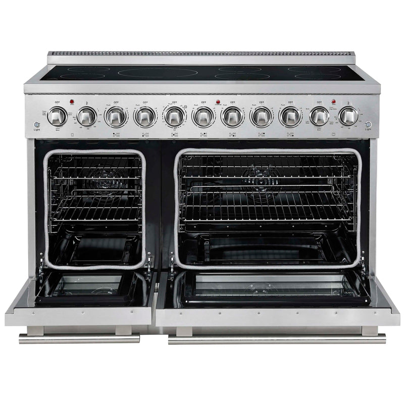 Forno Paolo 48-Inch Freestanding Electric Range with 6.7 Cu.Ft True Convection Oven in Stainless Steel (FFSEL6011-48)