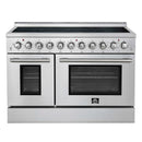 Forno 5-Piece Appliance Package - 48-Inch Electric Range, Wall Mount Range Hood, 60-Inch Refrigerator, Dishwasher, and 30-Inch Microwave Oven in Stainless Steel