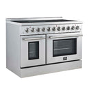 Forno Paolo 48-Inch Freestanding Electric Range with 6.7 Cu. Ft. True Convection Oven in Stainless Steel (FFSEL6011-48)
