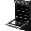 Forno Pallerano 20-Inch Freestanding Electric Range in Black with Antique Brass Trim (FFSEL6052-20BLK)