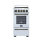 Forno Pallerano 20-Inch Freestanding Electric Range in White with Antique Brass Trim (FFSEL6052-20WHT)