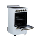 Forno Pallerano 20-Inch Freestanding Electric Range in White with Antique Brass Trim (FFSEL6052-20WHT)