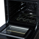 Forno Loiano 24-Inch Freestanding Electric Range in Black with Antique Brass Trim (FFSEL6069-24BLK)