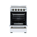 Forno Loiano 24-Inch Freestanding Electric Range in White with Antique Brass Trim (FFSEL6069-24WHT)