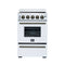 Forno Loiano 24-Inch Freestanding Electric Range in White with Antique Brass Trim (FFSEL6069-24WHT)