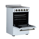 Forno Loiano 24-Inch Freestanding Electric Range in White with Antique Brass Trim (FFSEL6069-24WHT)