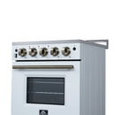 Forno Loiano 24-Inch Freestanding Electric Range in White with Antique Brass Trim (FFSEL6069-24WHT)