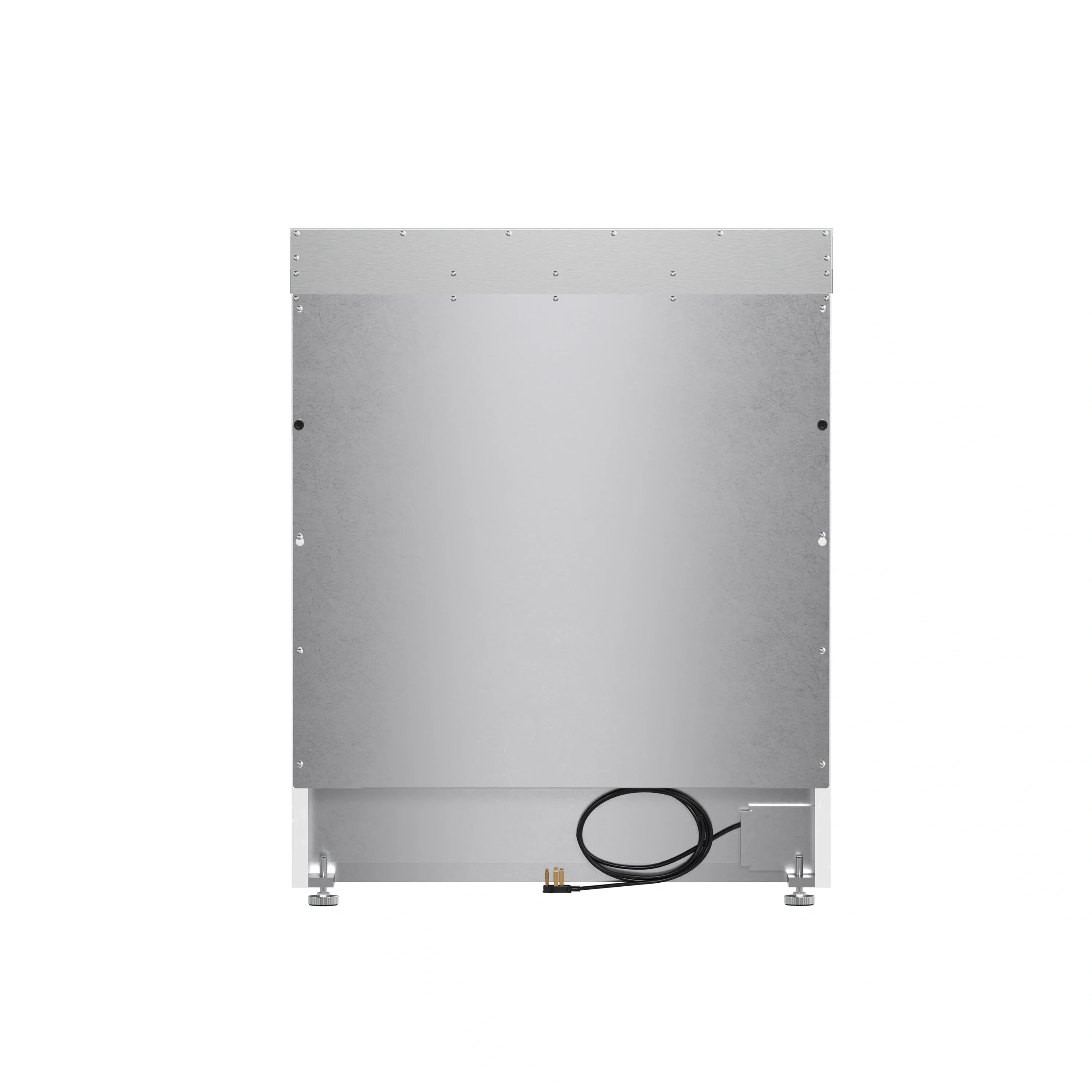 White range hood back panel with mounting feet and power cord opening