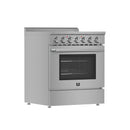 Forno 5-Piece Appliance Package - 30-Inch Electric Range, Wall Mount Range Hood, 36-Inch Refrigerator, Dishwasher, and 30-Inch Microwave Drawer in Stainless Steel