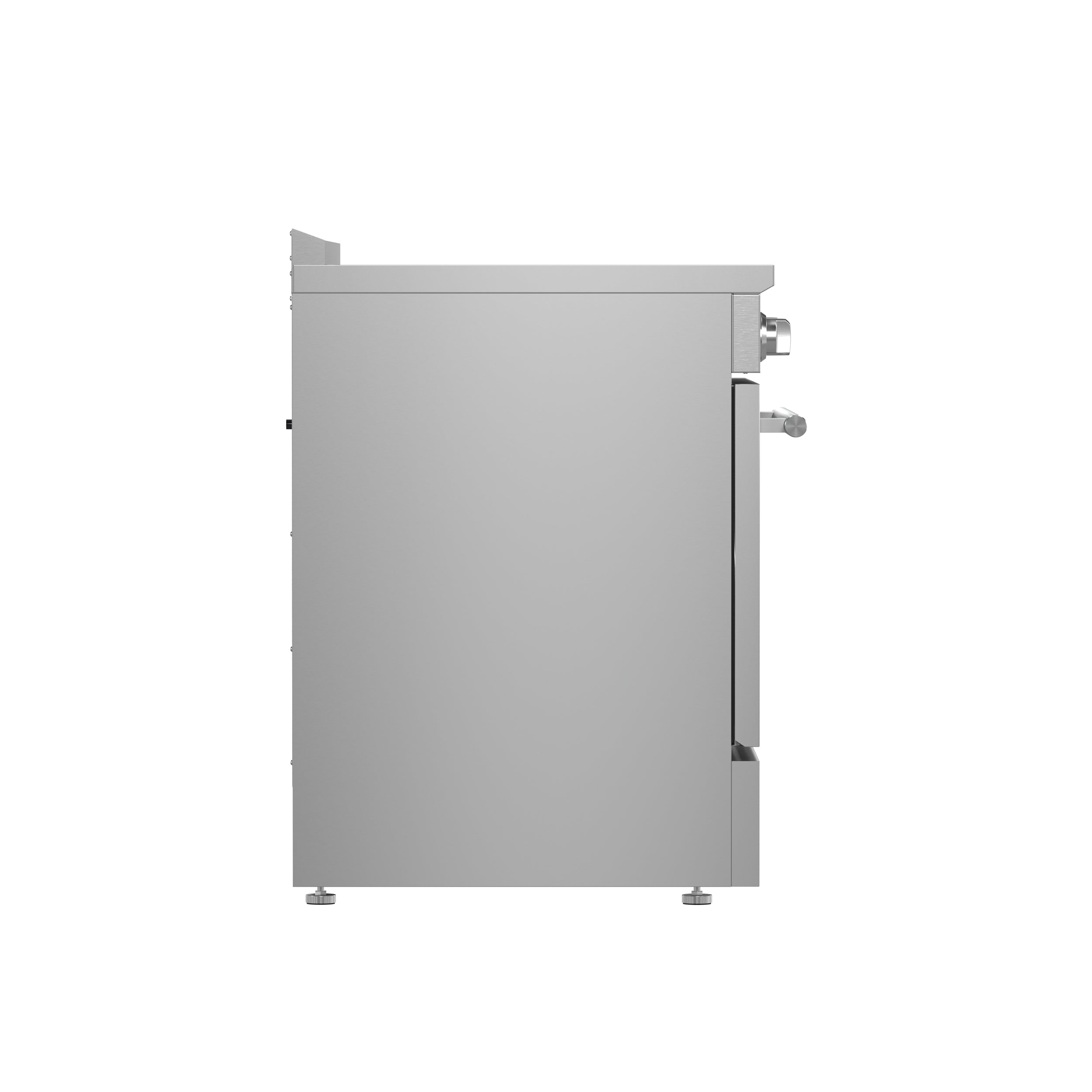 Stainless steel refrigerator side panel with top hinge and adjustable feet