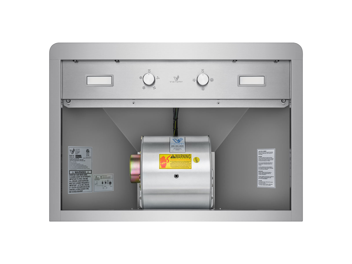 Victory Elegant 36-inch wall mounted range hood with 450 CFM remote blower (Elegant-36-RB)