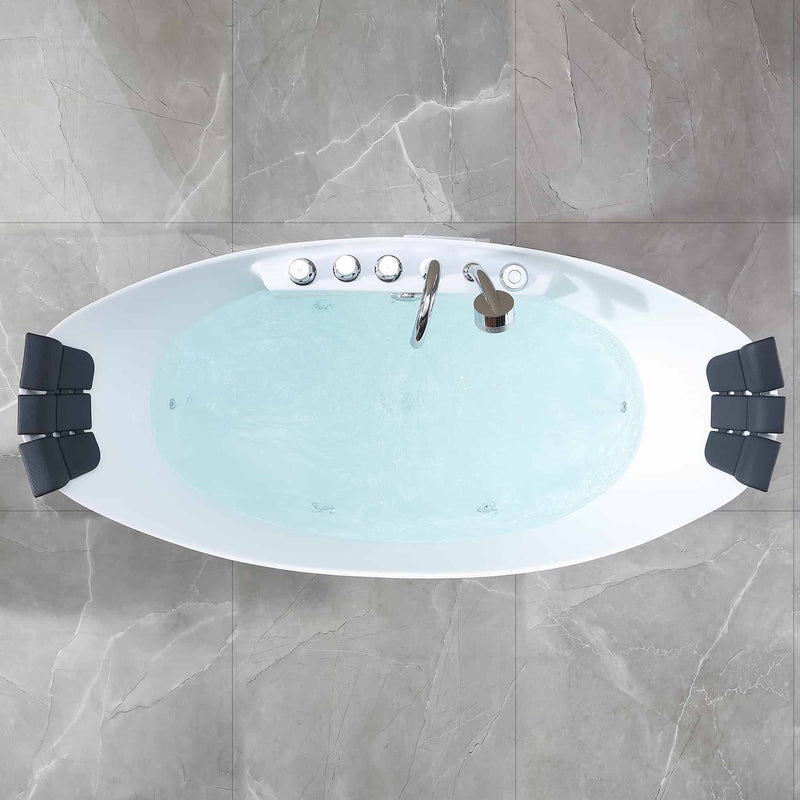 Empava 59-Inch Whirlpool Freestanding Acrylic Bathtub (EMPV-59AIS11)