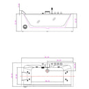 Empava 59-Inch Whirlpool Rectangular Bathtub (EMPV-59JT408LED)