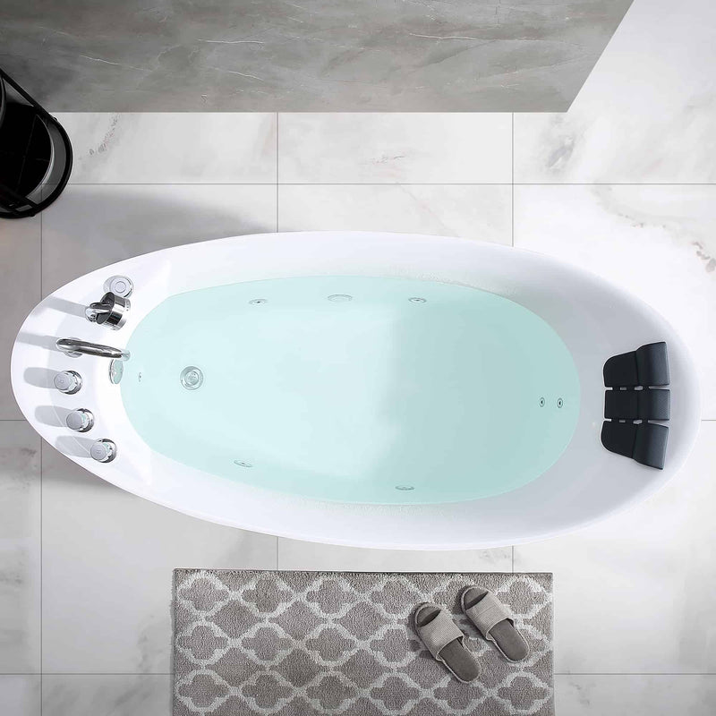 Empava 67-Inch Whirlpool Freestanding Acrylic Bathtub (EMPV-67AIS02)