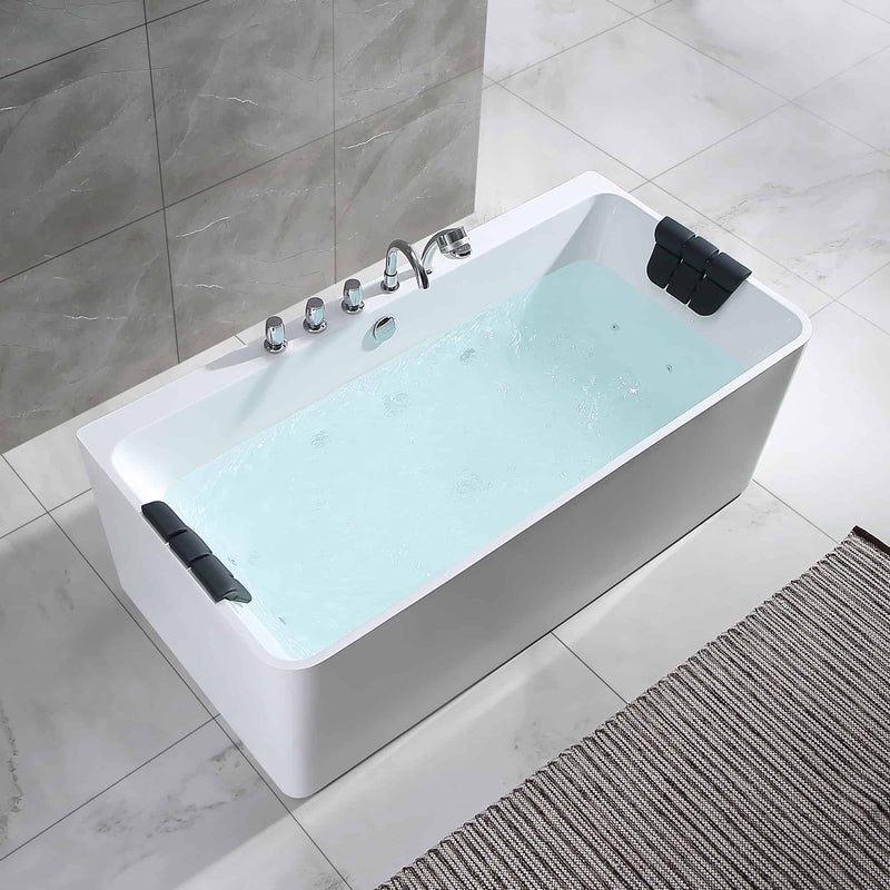 Empava 67-Inch Whirlpool Freestanding Acrylic Bathtub (EMPV-67AIS03)