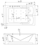 Empava 71-Inch Acrylic Alcove Whirlpool Bathtub (EMPV-71JT667B)