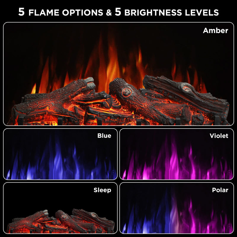 TURBRO Eternal Flame EF26-LG Smart Electric Fireplace Logs, WiFi Enabled (707-98-153AWIFI-BK)