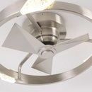 Parrot Uncle 20-Inch Hazel Satin Nickel Flush Mount LED Ceiling Fan with Remote Control (F3009)