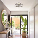 Parrot Uncle 20-Inch Hazel Satin Nickel Flush Mount LED Ceiling Fan with Remote Control (F3009)