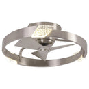 Parrot Uncle 20-Inch Hazel Satin Nickel Flush Mount LED Ceiling Fan with Remote Control (F3009)