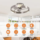 Parrot Uncle 20-Inch Hazel Satin Nickel Flush Mount LED Ceiling Fan with Remote Control (F3009)